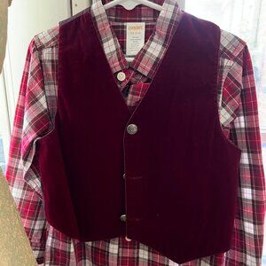 Gioberti Velveteen Vest and Gymboree Plaid Shirt - 3T